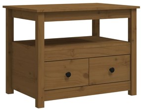 Tavolino da Salotto Miele 71x49x55 cm in Legno Massello di Pino