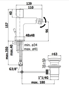 Paffoni Elle Elx135 Miscelatore bidet Monocomando con Leva a Cubo E Scarico Automatico Cromo