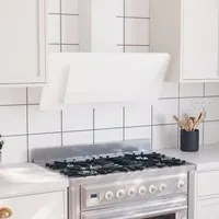 Cappa Parete 90 cm Acciaio Inox e Vetro Temperato Bianco Lucido 51666