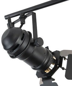 Faretto industriale nero a 2 luci con alette - Movie