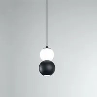 Sospensione Moderna Per Sistema In Binario Nero Led 2 Sfere