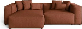 Divano angolare Aveiro 3 posti in tessuto strutturato - 167x86x254