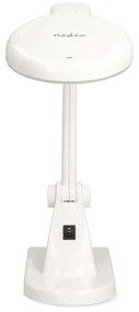 Nedis MAGLE1WT - Lampada da tavolo a LED con lente d'ingrandimento, 6W/230V, bianca