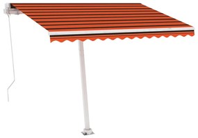 Tenda da Sole Manuale con LED 300x250cm Arancione e Marrone