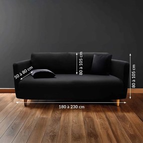 Copridivano nero con rivestimento elastico per divano a 3 posti Mila – douceur d'intérieur