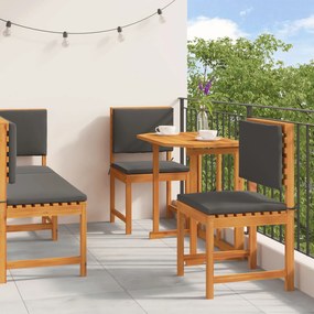 Set da pranzo per giardino 5 pezzi con cuscini in legno massello di acacia