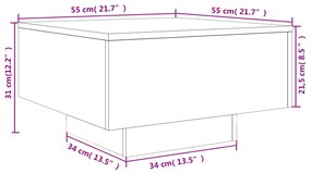 Tavolino da Salotto Grigio Sonoma 55x55x31 cm Legno Multistrato