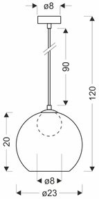 Lampadario a sospensione su cavo BRIN 1xG9/15W/230V nero fumé