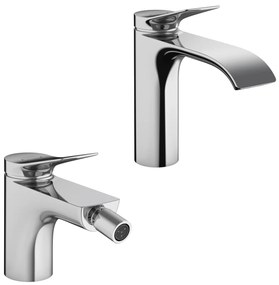 Coppia miscelatore monocomando lavabo e bidet con salterello Cromo Vivenis Hansgrohe