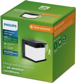 Philips - Lampada da parete solare a LED con sensore DIARA LED/3,8W/3,7V 800 mAh IP44