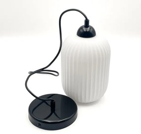 Lampadario a sospensione con filo HARMA 1xE27/15W/230V diametro 14 cm bianco/nero