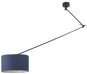 Lampada a sospensione decentrata nera con paralume blu regolabile da 35 cm - BLITZ I