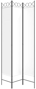 Divisorio a 3 pannelli bianco 120x220 cm in tessuto