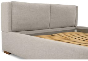 Letto matrimoniale imbottito grigio chiaro con doghe in legno 180x200 cm Dreamer - Scandic