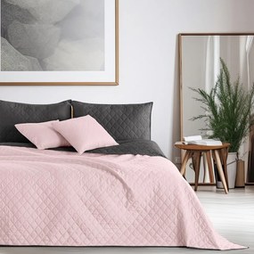 Copriletto bifacciale in microfibra rosa e nero, 200 x 220 cm Axel - DecoKing