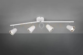 Faretto toulouse barra 4 spots led bianco satinato con bordo cromat...