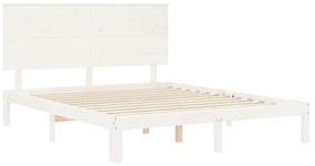 Giroletto con testiera bianco king size in legno massello