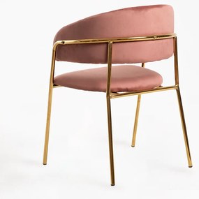 Sedia Moniel Golden Velluto - Rosa