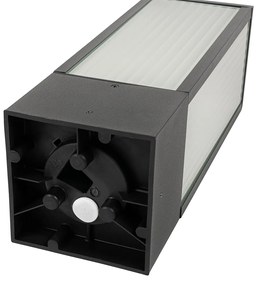 Lampada da esterno da terra nera con vetro a coste 40 cm IP44 - Charlois