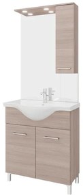 Mobile sottolavabo e lavabo con sifone Symoa per vasca centrale legno naturale in truciolare L 75 x H 81.5 x P 50.5 cm, 2 ante
