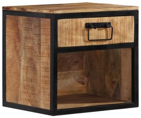Comodino 40x35x40 Cm İn Legno Massello Di Mango /