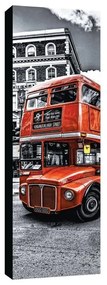 Stampa su tela Zoom red bus sfondo b&w, multicolore 180 x 64 cm