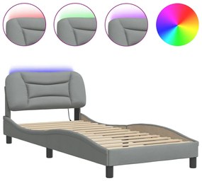 Giroletto con luci led grigio chiaro 80x200 cm in tessuto