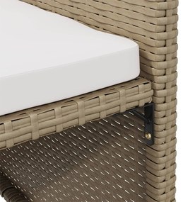 Sedie da Giardino con Cuscini 4 pz in Polyrattan Beige