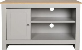 Tavolo TV in rovere decorato in colore grigio-naturale 95x58 cm Emerald - Støraa