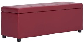 Panca Con Vano Portaoggetti 116 Cm Rosso Vino İn Similpelle /