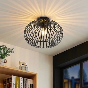 Plafoniera soffitto Rosalea Lindby, dimmerabile, Nero, Soggiorno / Sala da pranzo, Metallo, Moderno, Plafoniera