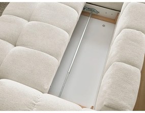 Divano angolare bianco allungabile e con contenitore (penisola a sinistra/a L) con rivestimento in ciniglia Everest – Bobochic Paris