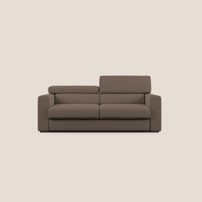 Dylan divano allungabile con pouf estraibile poggiapiedi in tessuto fiammato simil cotone impermeabile T19