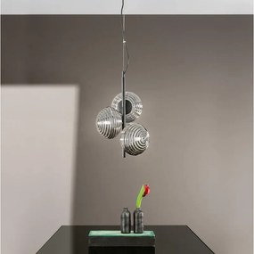 Lampadario Glamour Ripple nero 3x E27 Ø32.5cm LUCE AMBIENTE DESIGN