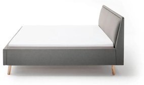 Letto matrimoniale imbottito grigio chiaro con vano contenitore con griglia 160x200 cm Frieda - Meise Möbel