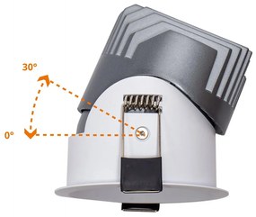 Faro LED da Incasso 15W Foro Ø75mm IP65 CCT UGR19 con driver Philips Colore Bianco Variabile CCT