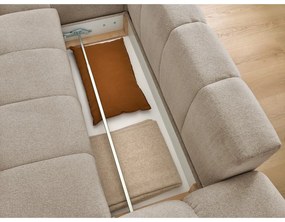 Divano angolare grigio tortora allungabile e con contenitore (penisola a sinistra/chaise lounge) con rivestimento in ciniglia Everest – Bobochic Paris