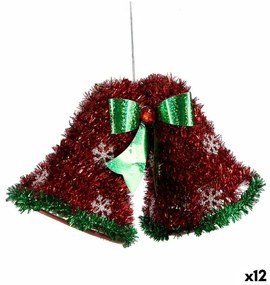 Decorazione Natalizia Ciondolo Cappe Tinsel Rosso Verde 21 x 14 x 10 cm (12 Unità)