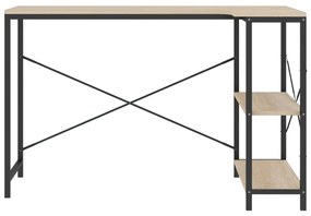 Scrivania per computer nero e rovere 110x72x70 cm in truciolato