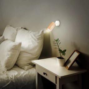 Brilagi - Faretto SELE 1xGU10/30W/230V bianco/decorazioni in rovere