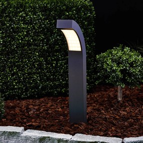 Lucande Lampioncino LED Lennik, 60 cm, antracite, metallo LENNIK, Nero, Alluminio, Moderno, Lampada LED da esterni