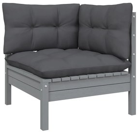 Set divani da giardino 8 pz con cuscini legno massello di pino