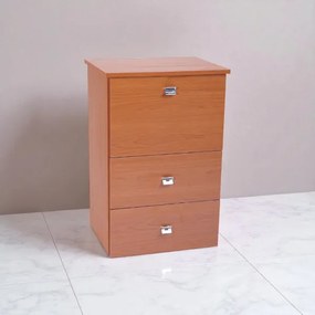 Mobile asse stiro a scomparsa in legno Ciliegio 55x85h cm con 1 anta e 2 cassetti