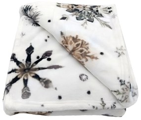 Coperta bianca in micropile a tema natalizio 150x200 cm Nord Flake – My House