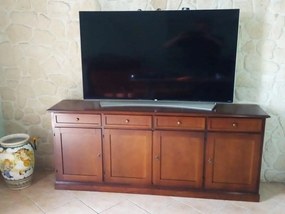 Credenza da 205 cm classica in legno noce lucido 205 x 42