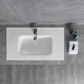Kamalu - Lavabo da incasso 91cm in ceramica lucida | Litos-K7090