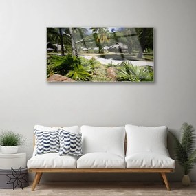 Quadro acrilico Foglie di palma della natura 100x50 cm