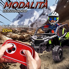 Macchina Elettrica per Bambini 3-5 Anni 12V con Licenza Kawasaki Doppio Motore Telecomando e Musica Nero...