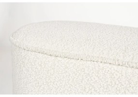 Panchina bianca con rivestimento in bouclé Marcos – White Label