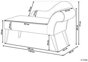 Chaise longue in tessuto velluto blu cobalto lato destro BIARRITZ Beliani
